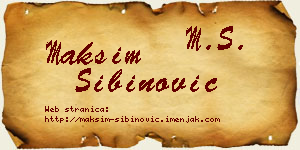 Maksim Sibinović vizit kartica